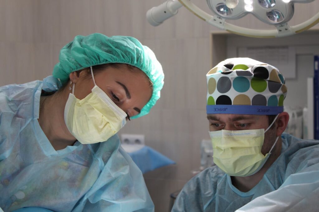 Surgeons performing surgery