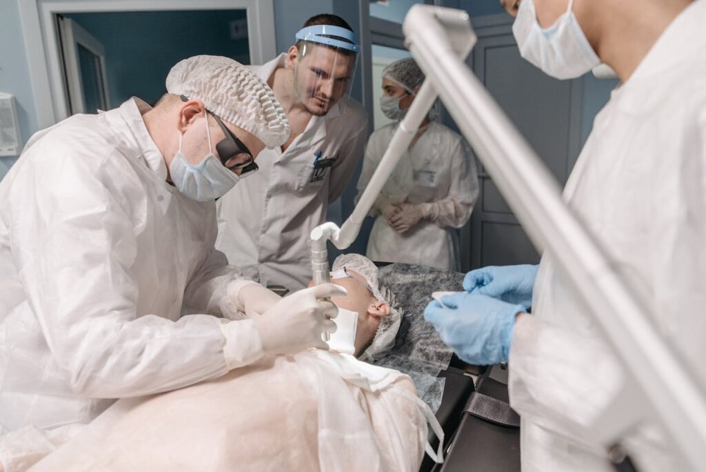 Medical Laser in Hand of Doctor During Operation